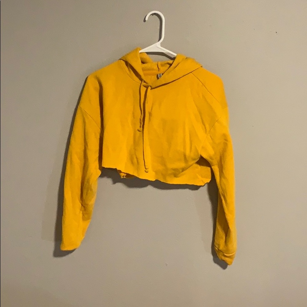Divided Yellow Cropped Hoodie/Pullover- Large